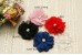 Chiffon Flower with SINGLE Rhinestone, 6cm, Pack of 3